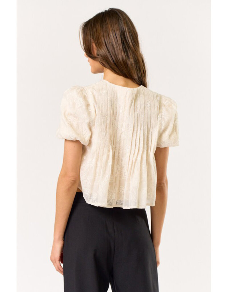 lalavon Puff Sleeve Tie Top