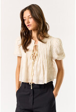 lalavon Puff Sleeve Tie Top