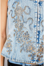 blue b. collection Denim Corset w/Sequin Embroidery