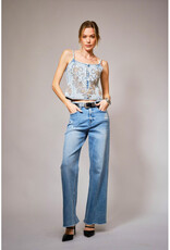 blue b. collection Denim Corset w/Sequin Embroidery