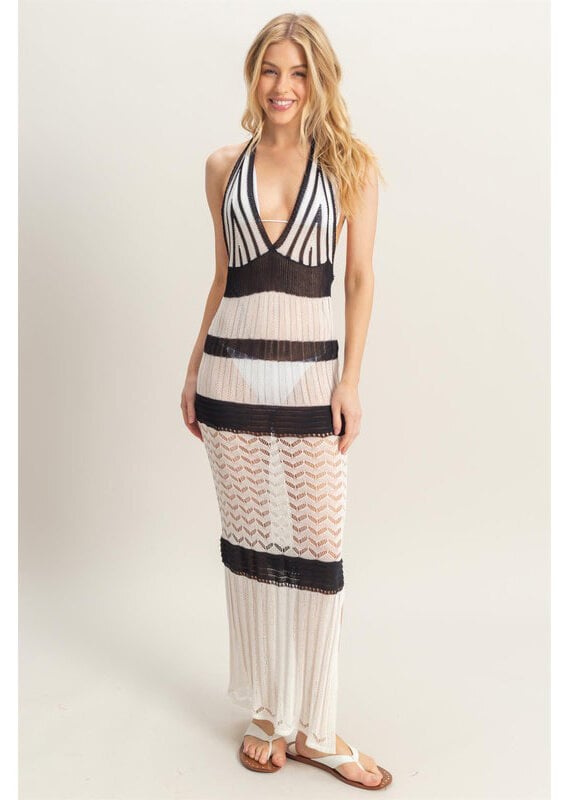 Hyfve Crochet Striped Beach Coverup