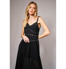 blue b. collection Chiffon Midi Dress w/Grommet Detail