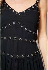 blue b. collection Chiffon Midi Dress w/Grommet Detail