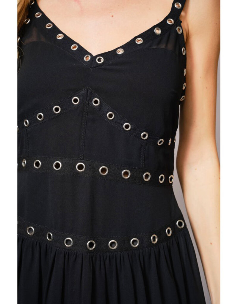 blue b. collection Chiffon Midi Dress w/Grommet Detail