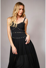 blue b. collection Chiffon Midi Dress w/Grommet Detail