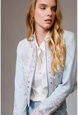 blue b. collection Embroidered Denim Jacket w/Studs