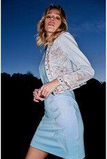 blue b. collection Embroidered Denim Jacket w/Studs