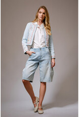 blue b. collection Embroidered Denim Jacket w/Studs