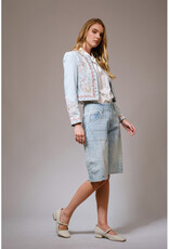 blue b. collection Embroidered Denim Jacket w/Studs