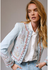blue b. collection Embroidered Denim Jacket w/Studs