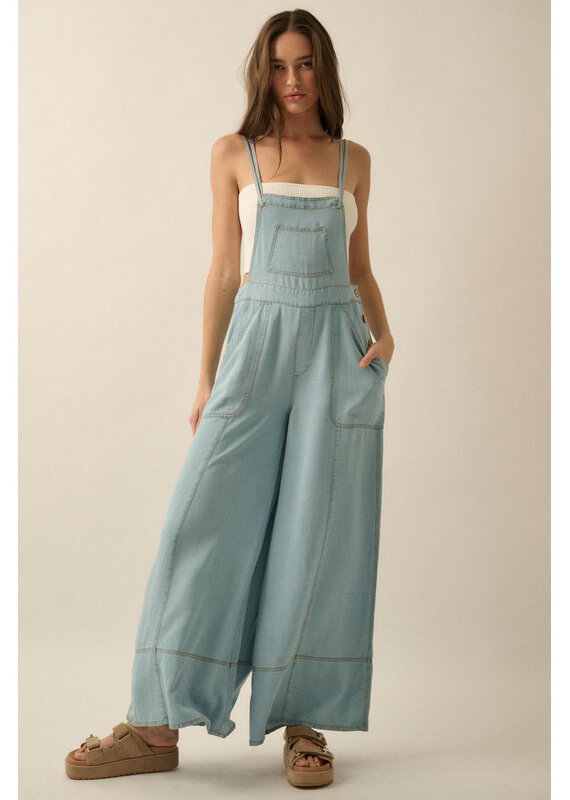 Promesa Chambray Wide Leg Overalls