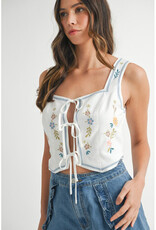 Mable Embroidered Tie Front Vest