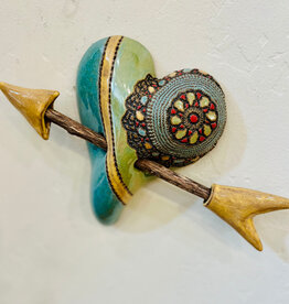 Laurie Pollpeter Eskenazi Little Jester Yellow Heart w/Arrow