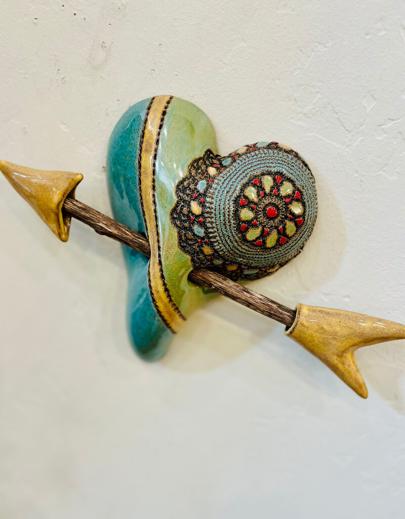 Laurie Pollpeter Eskenazi Little Jester Yellow Heart w/Arrow