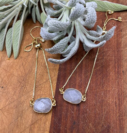 Bird in the Sky Gold Slider Bracelet w/Gemstone