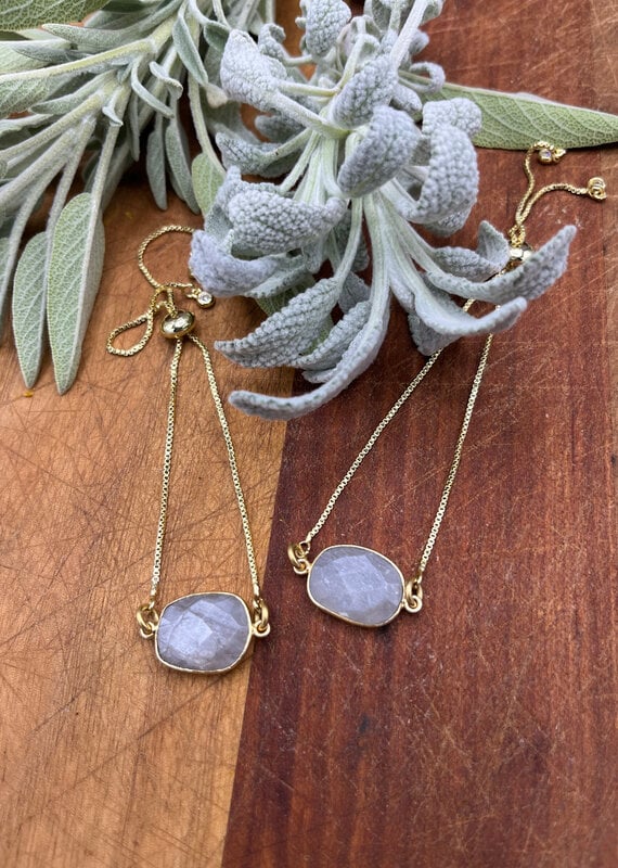 Bird in the Sky Gold Slider Bracelet w/Gemstone
