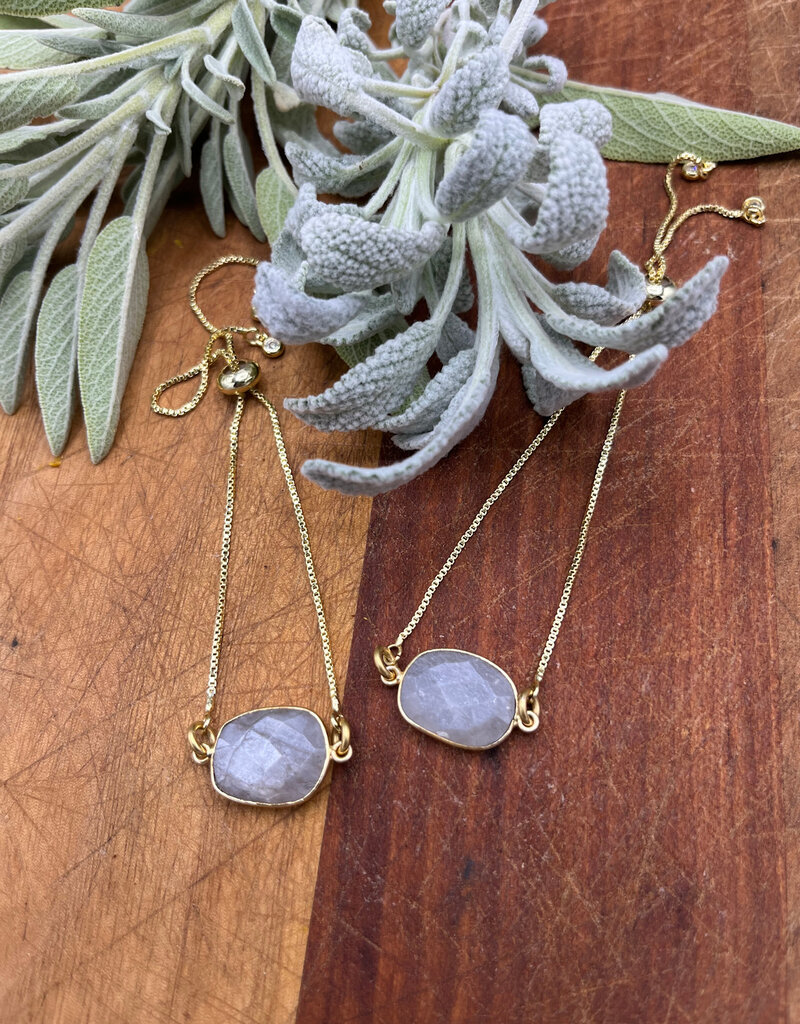 Bird in the Sky Gold Slider Bracelet w/Gemstone