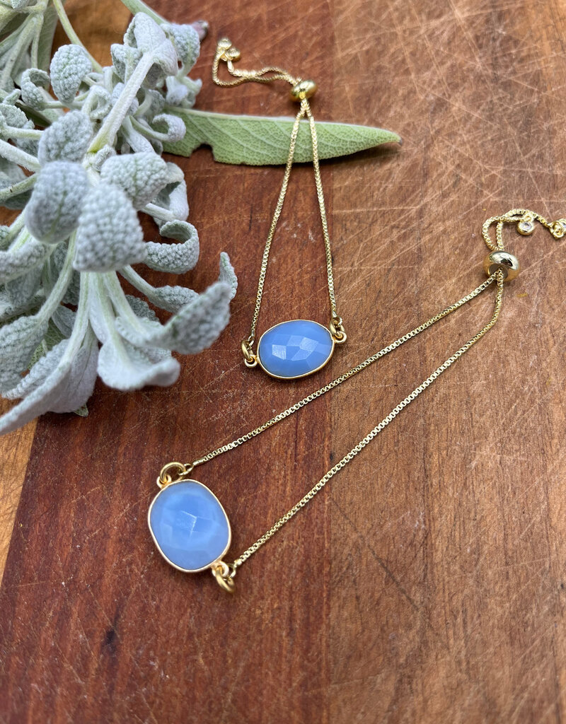 Bird in the Sky Gold Slider Bracelet w/Gemstone