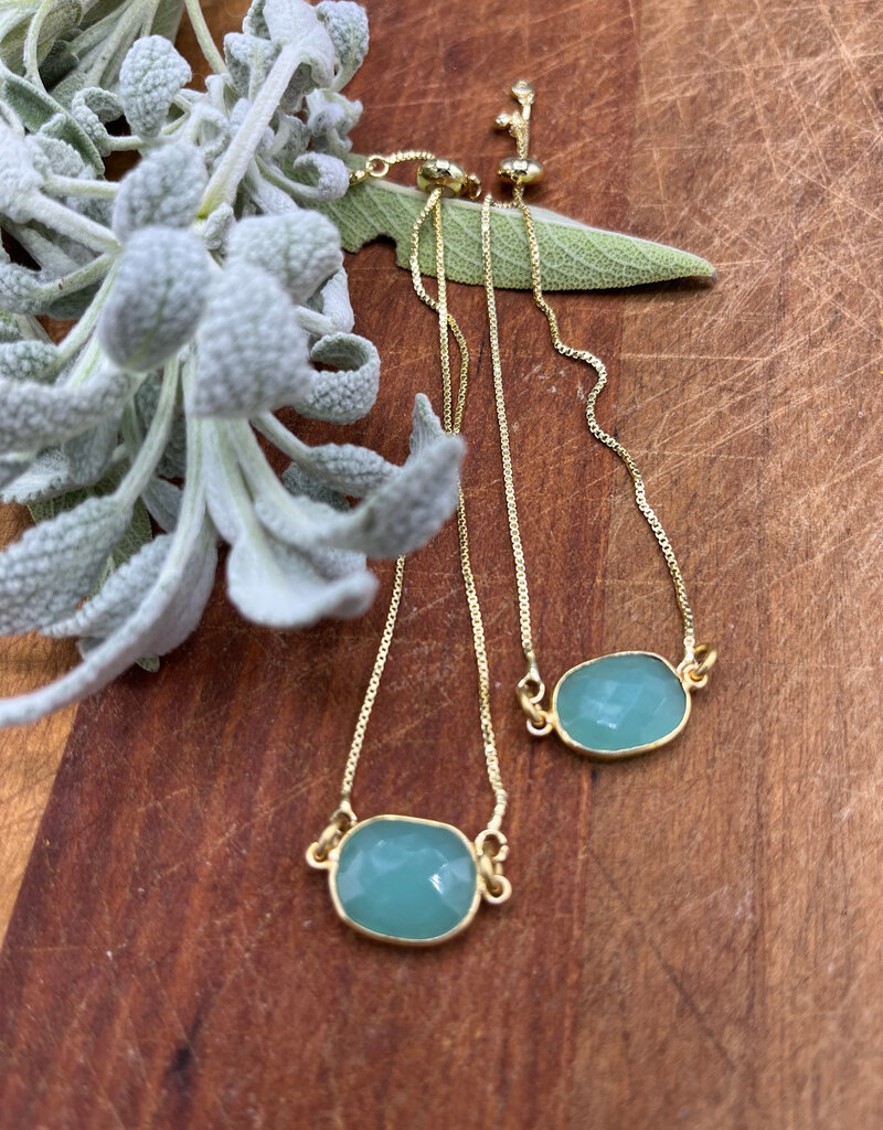 Bird in the Sky Gold Slider Bracelet w/Gemstone