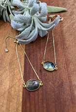 Bird in the Sky Gold Slider Bracelet w/Gemstone