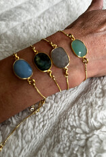 Bird in the Sky Gold Slider Bracelet w/Gemstone