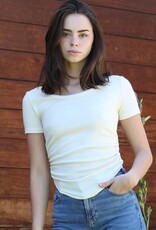Angie Scoop Neck Ruched Tee