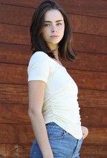 Angie Scoop Neck Ruched Tee