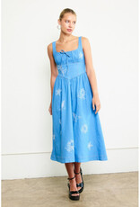 Raisonnel Denim Embroidered Midi Dress