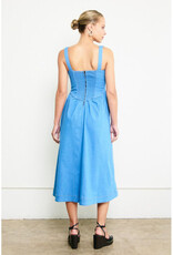 Raisonnel Denim Embroidered Midi Dress