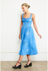 Raisonnel Denim Embroidered Midi Dress
