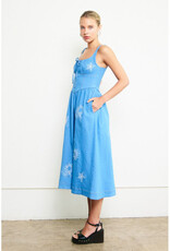 Raisonnel Denim Embroidered Midi Dress