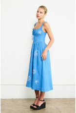 Raisonnel Denim Embroidered Midi Dress