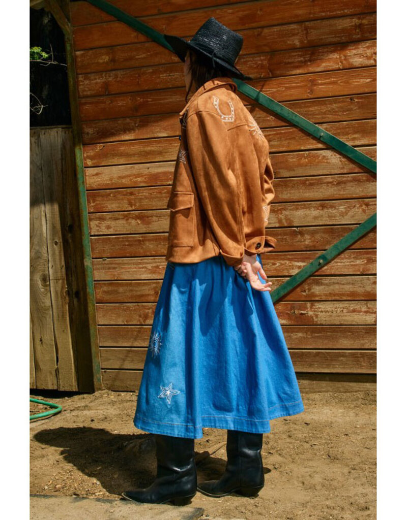 Raisonnel Embroidered Faux Suede Jacket