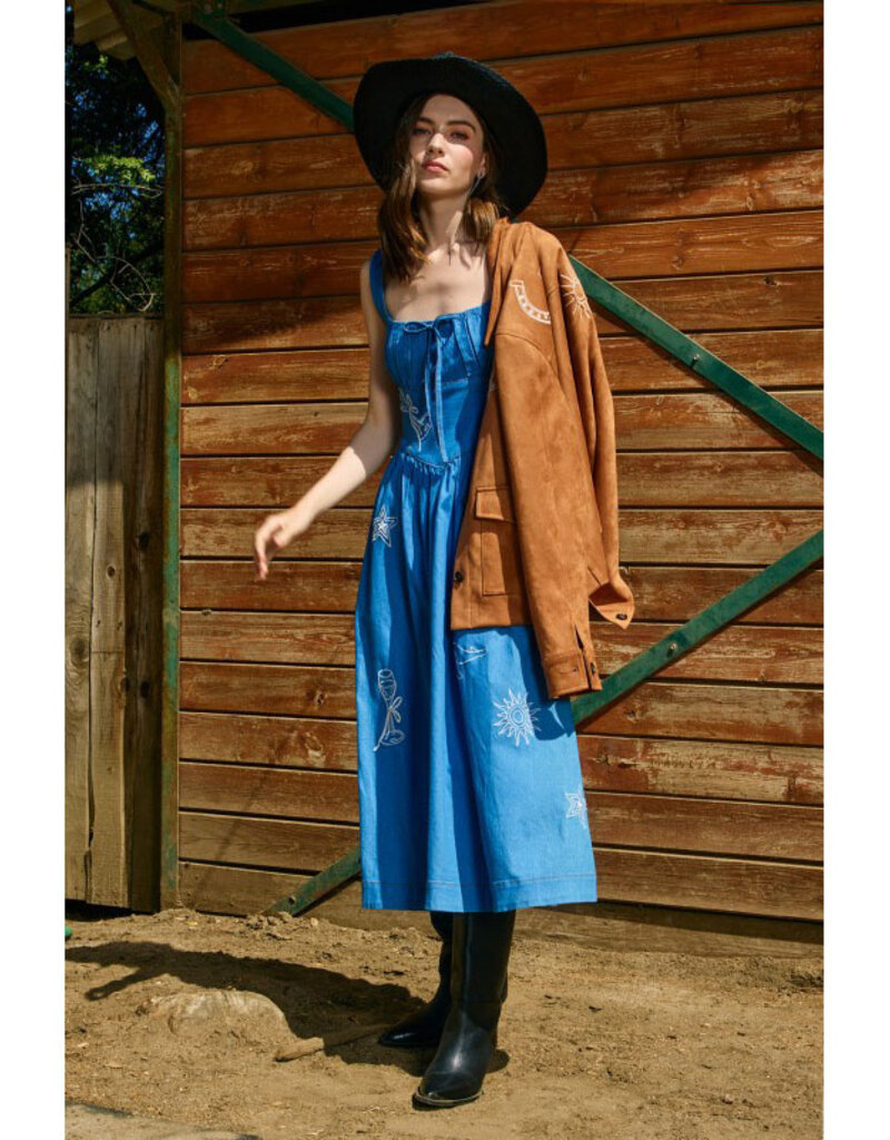 Raisonnel Embroidered Faux Suede Jacket