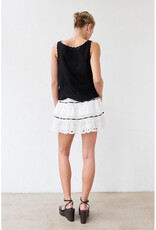 Raisonnel Lace Trim Tiered  Mini Skirt