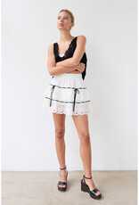 Raisonnel Lace Trim Tiered  Mini Skirt