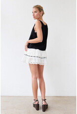 Raisonnel Lace Trim Tiered  Mini Skirt