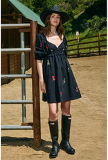 Raisonnel Black Embroidered Mini Dress