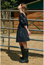 Raisonnel Black Embroidered Mini Dress