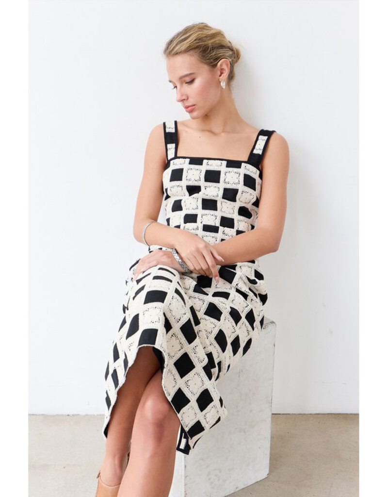 Raisonnel Color Block Crochet Dress