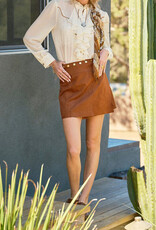 blue b. collection Suede Wrap Mini Skirt