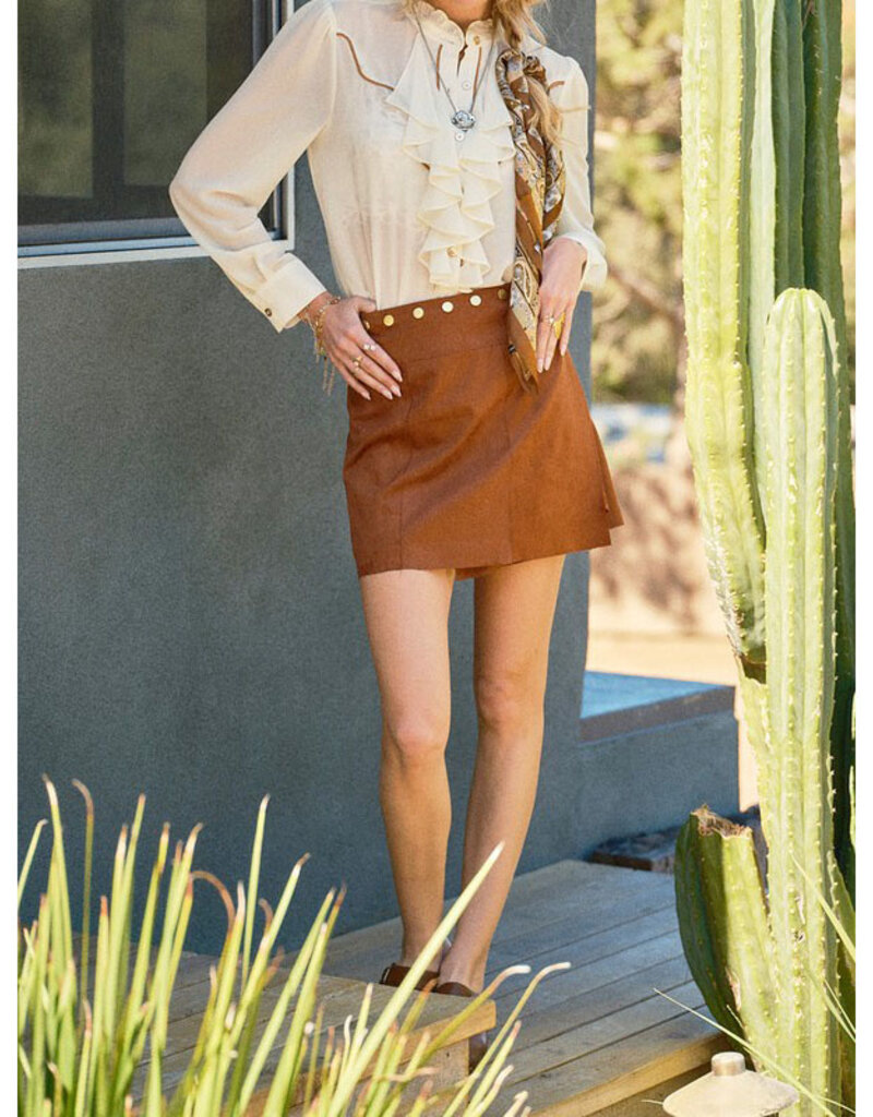 blue b. collection Suede Wrap Mini Skirt