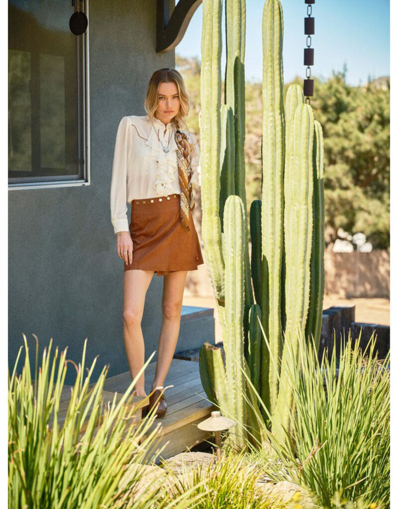 blue b. collection Suede Wrap Mini Skirt