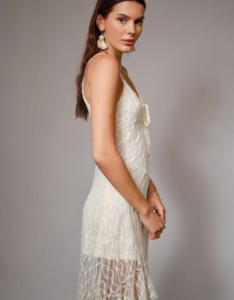 blue b. collection Asymmetrical Lace Mini Dress