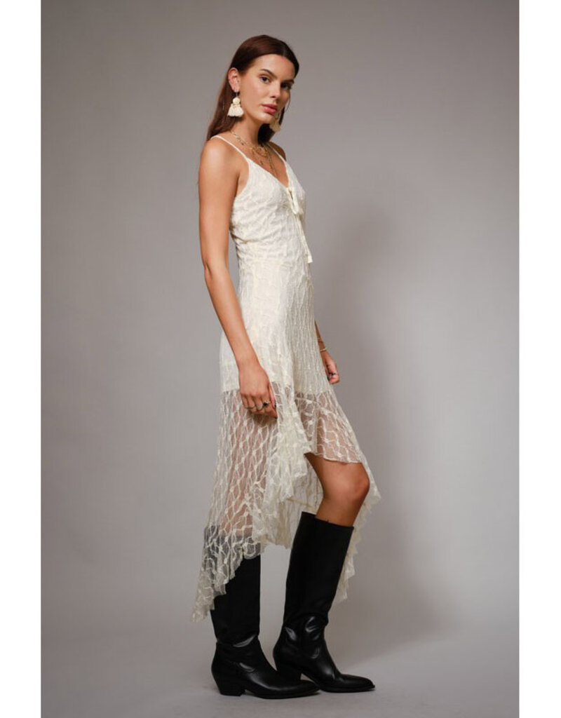 blue b. collection Asymmetrical Lace Mini Dress