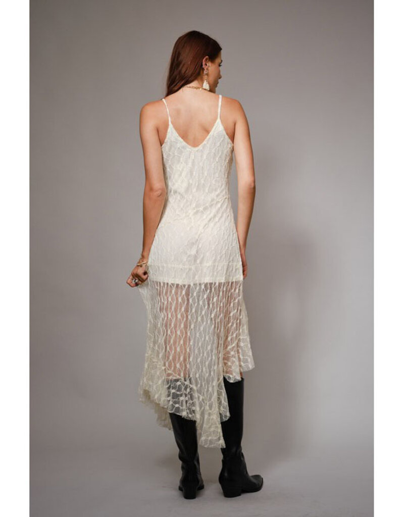 blue b. collection Asymmetrical Lace Mini Dress