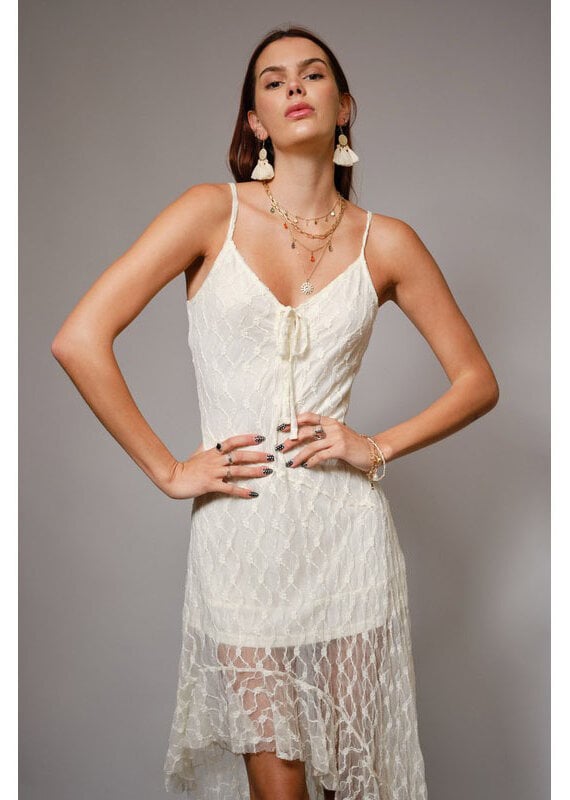 blue b. collection Asymmetrical Lace Mini Dress