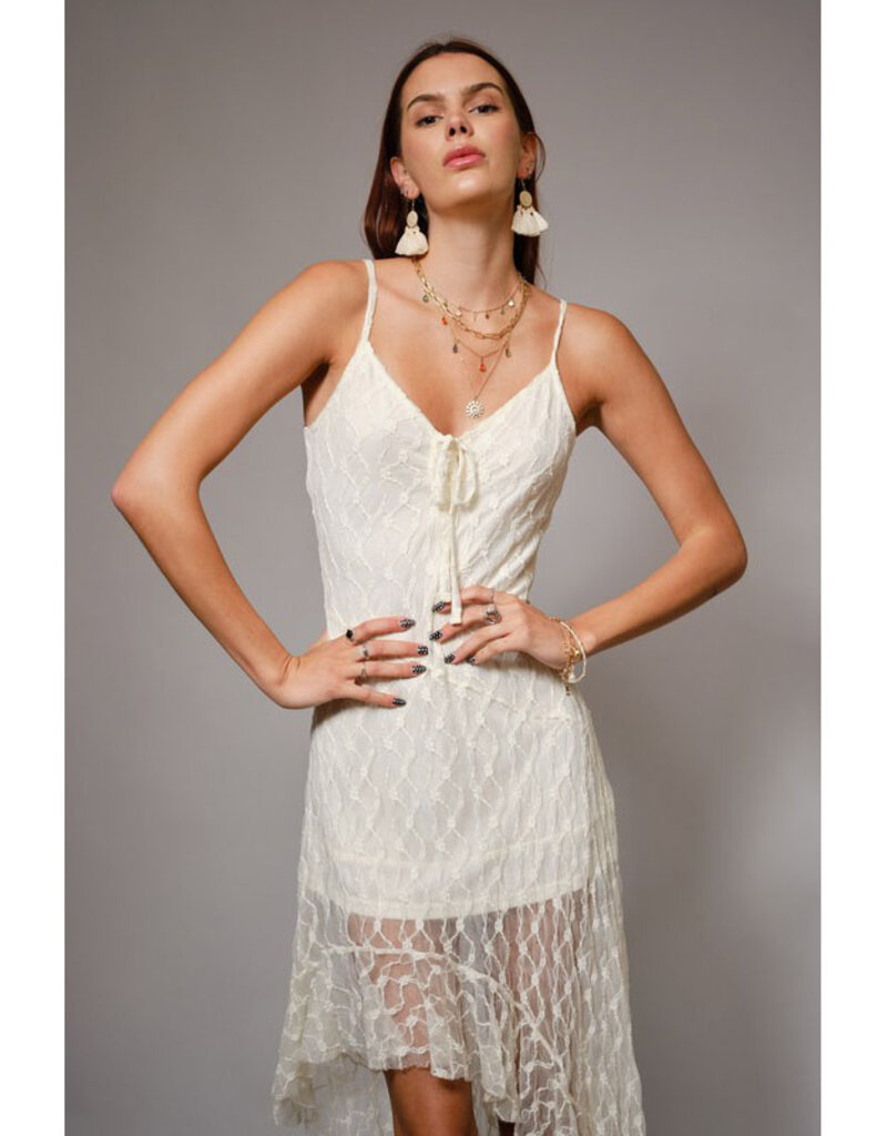 blue b. collection Asymmetrical Lace Mini Dress