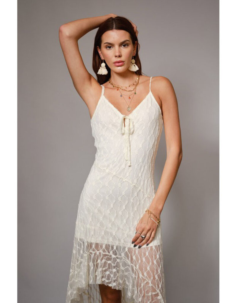 blue b. collection Asymmetrical Lace Mini Dress