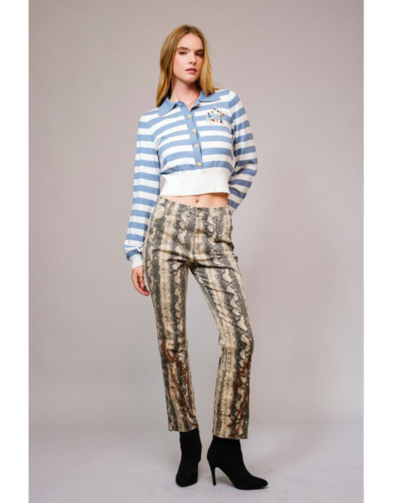 blue b. collection Snakeskin Print Jeans